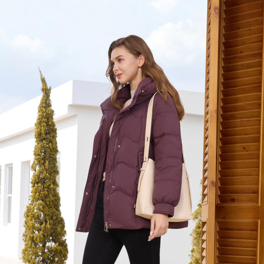 半身缘女装 冬季基础百搭连帽休闲百搭棉服254213M05440109 商品图3