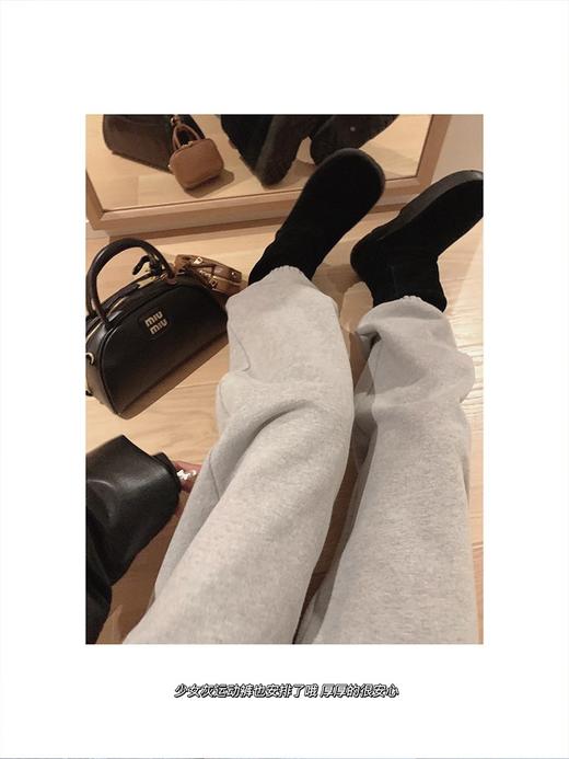 金蘑菇菇  舒适体感 温泉运动裤/百搭宽松藏肉加绒卫裤束口运动裤 商品图0