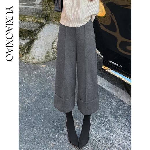 余潇潇【高街出行】羊毛混纺都市休闲贴肤厚实时髦女士七分裤秋冬 商品图0