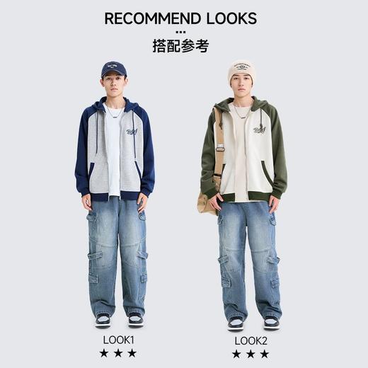 回力撞色连帽卫衣男2025春季新款美式休闲插肩袖外套宽松潮牌上衣 商品图9