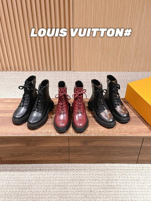 驴家 新款皮革切尔西靴·Lv系带马丁靴短靴（ZX*DBG） 商品图0