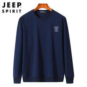 JEEP SPIRIT春款长袖T恤男宽松大码男士卫衣休闲圆领 7604新款