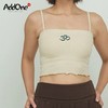 AddOne+1 New瑜伽普拉提运动高弹罗纹OM印花吊带短背心 商品缩略图0