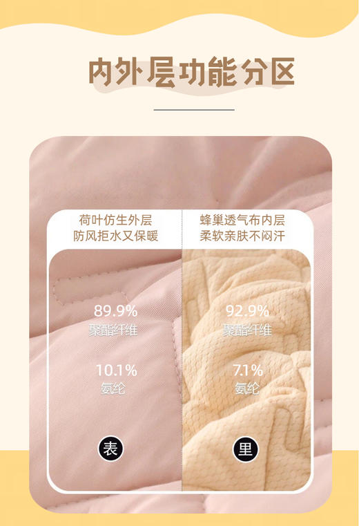 MUBENMI木本木米儿童新雪丽三明治棉服&马甲 | 三重保暖夹层、校服搭档、轻盈舒适、秋冬日常百搭 商品图3