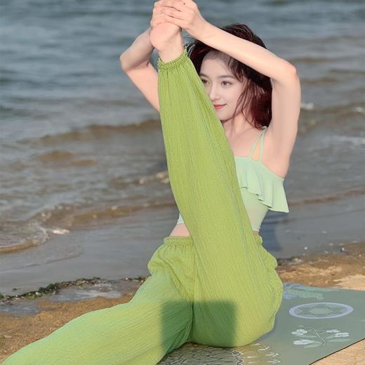 跃牌【海听系列】瑜伽服新款斜肩性感荷叶边运动内衣单肩带胸垫网纱速干显瘦健身衣XC83 商品图2