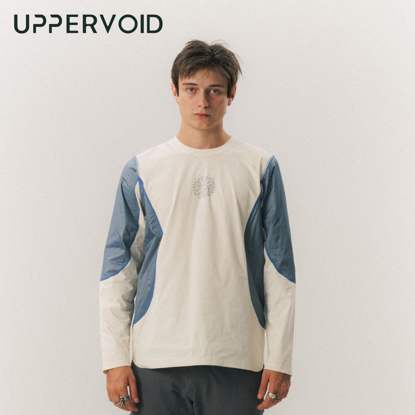 长袖T恤吸湿排汗拼接打底衫上衣冬男新款UPPERVOID二普纬度