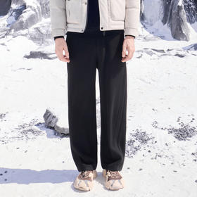 半身缘男裤 冬季舒适时尚宽松呢料直筒裤休闲裤254201P10330101