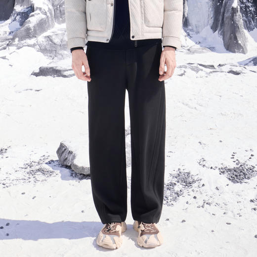 半身缘男裤 冬季舒适时尚宽松呢料直筒裤休闲裤254201P10330101 商品图0