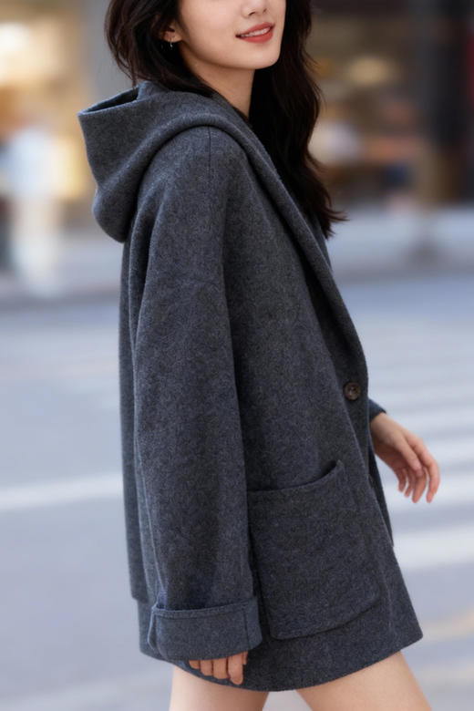 高支澳毛廓形外套风衣 商品图5