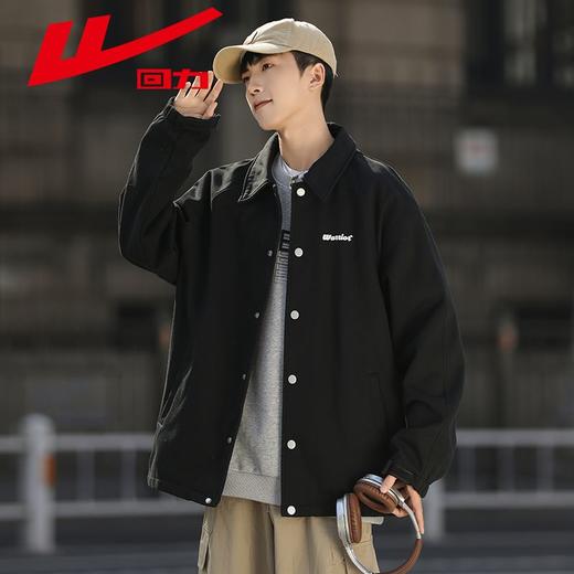回力工装外套男加绒加厚秋冬新款宽松美式复古棒球服休闲夹克上衣 商品图2