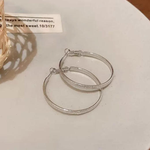 磨砂素圈耳环精致个性设计耳饰-纪念日百货门店同款165804752 商品图1