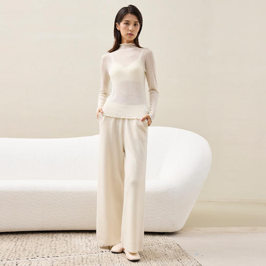 超轻薄羊绒半高领打底衫  SJF97W246N 商品图1