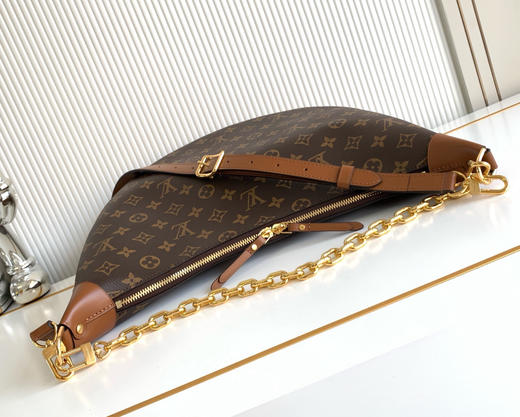 秋冬特惠💰1330 渠道级LV 老花粗面料【全钢五金 MB163c01变码芯片】te级LV 全套包装 M46311老花拼黄花 Loop Hobo 手袋 商品图6