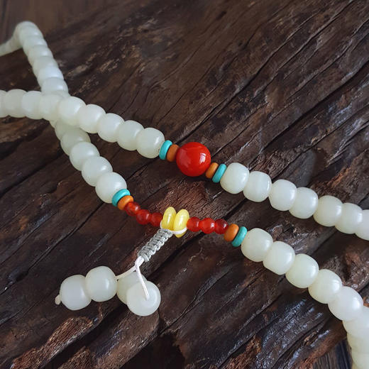 【天然正品】天然新疆料细腻桶珠约9.2MM和田玉珠串项链9.2MM（皆取最大值）链长：44CM女士311025AH21 商品图4