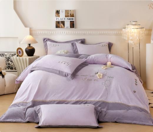 冬季恒温保暖一枝花牛奶绒床上用品四件套床单被套G117800037 商品图4