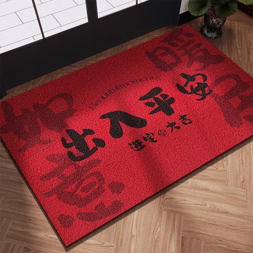 2025新年【迎福入屋】入户门地垫 红色丝圈进门脚垫 玄关家用乔迁喜庆除尘地毯 商品图4