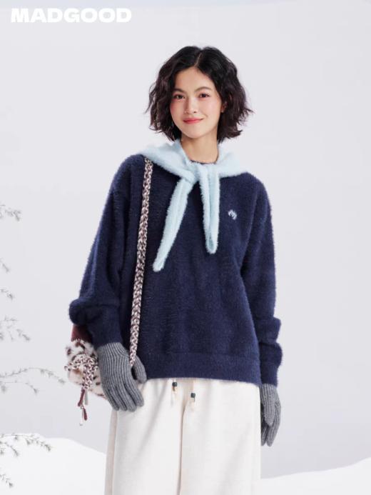 马得工地/MDGDMY131246/撞色两件套仿貂毛衣 商品图1