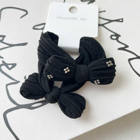 简约百搭闪钻饰蝴蝶结对装皮筋-纪念日百货门店同款167747721