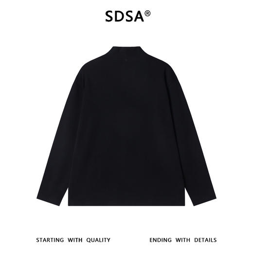 SDSA男士秋冬新款痞帅男装潮牌撞色手绘字母立领长袖T恤休闲百搭 商品图4