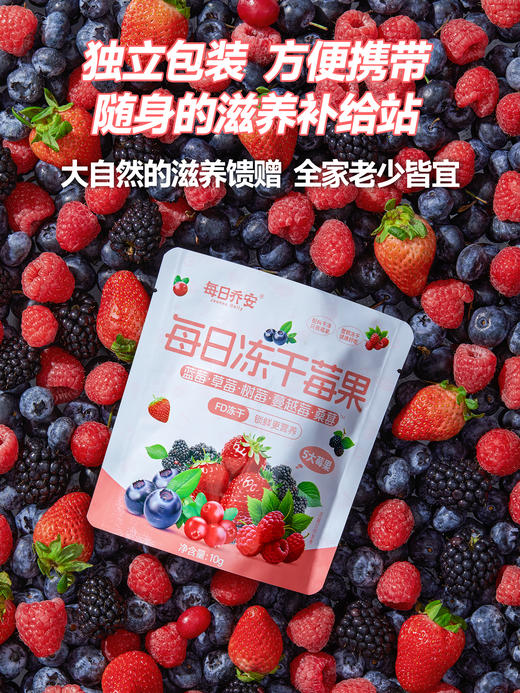 每日乔安·每日冻干莓果 蓝莓树莓草莓覆盆子蔓越莓桑葚健康养生休闲零食5袋 商品图7