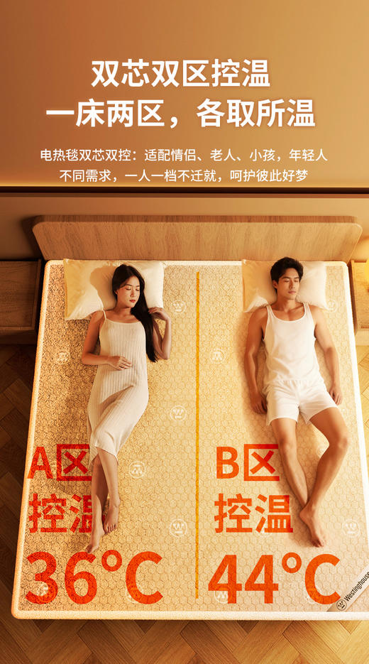 黑科技的取暖神器——【美国🇺🇸西屋电热毯】本团仅需💰159起‼️  ✅双螺旋结构搭配石墨碳纤维发热体  ✅即开即热，取暖不久等 商品图6