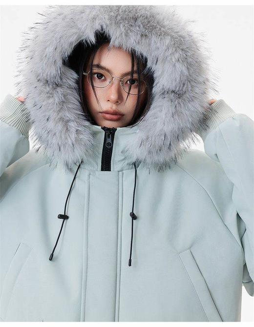 【YW】无忧购男女同款大口袋貉子毛帽子可拆卸防风御寒保暖棉服65001 商品图5