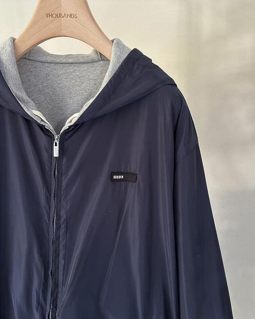 现货 THS-限时 情侣款 miu家 平纹针织两面穿拉链夹克 QF096 商品图5