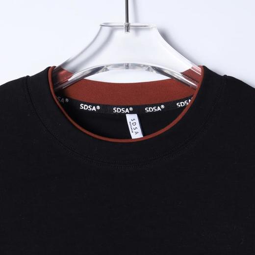 T5055SDSA男士秋冬新款痞帅男装简约撞色假两件圆领长袖T恤百搭时尚潮 商品图1