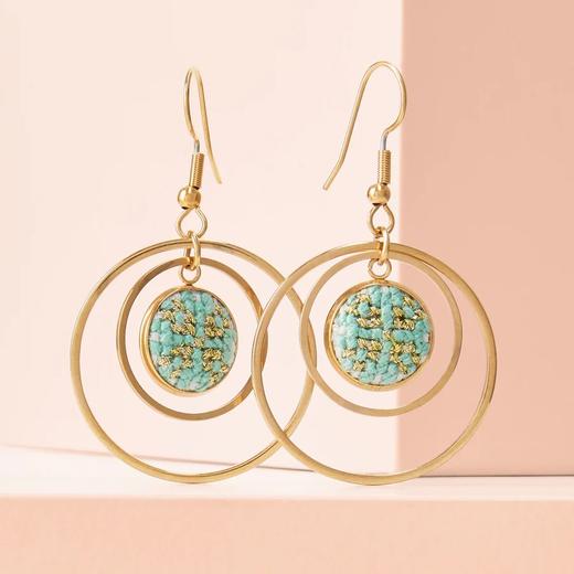 心艺手作：皇冠金“努苏姆”系列耳环 Crown Gold Nuusum Earrings in Blue/Pink/Teal 商品图2