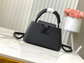 秋冬特惠💰1600 渠道级LV 新品 te级LV 全套包装M23947/M48865黑武士 CAPUCINES EAST WEST 手袋 本款 Capucines 迷你手袋