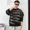 徐太浪【条纹设计 毛绒感】复古撞色毛衣男秋冬季休闲针织衫上衣 商品缩略图1