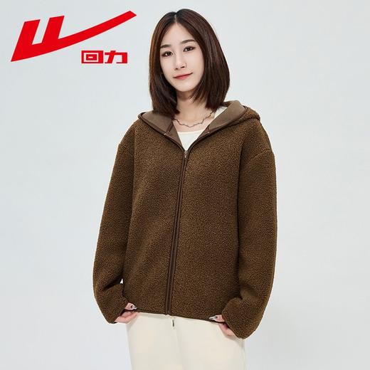 回力羊羔绒毛外套女2025春秋新款小个子百搭宽松开衫外套休闲上衣 商品图8