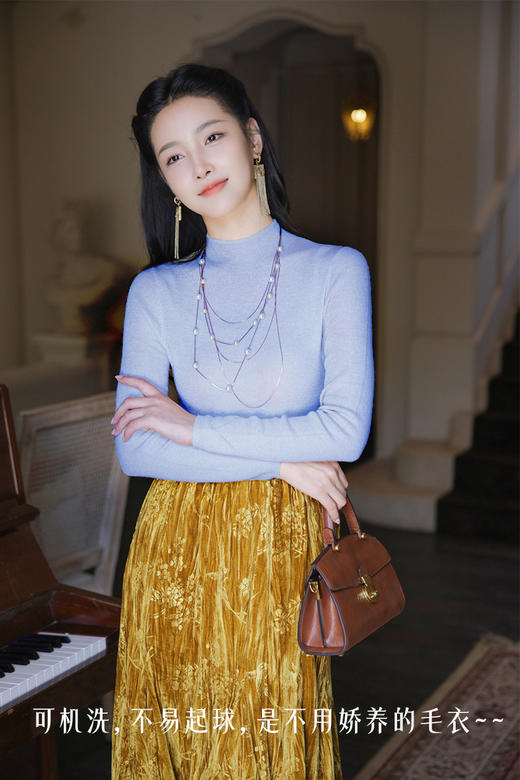 逸红颜 #明月优选#『全能羊毛打底王』[299/1件,499/2件]  100%高支澳洲棉羊毛,可机洗,细腻亲肤,秋冬全能打底衫明媚毛衣 商品图9