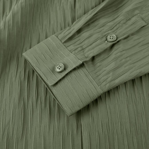 GXG男装【压褶工艺】春季时尚肌理感面料男款翻领长袖衬衫K&C 商品图13