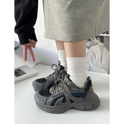 【YW】无忧购加绒老爹鞋女运动休闲百搭厚底拼色跑步鞋MIS-2683-1（截单后3-5天发货） 商品图5