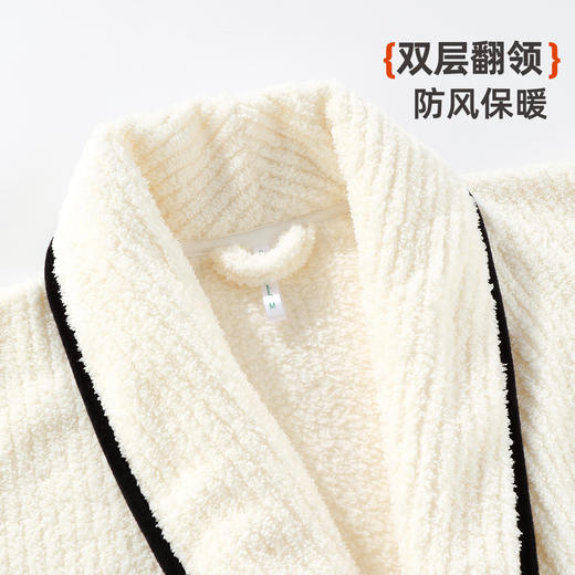 雅黛俪女士加绒加厚保暖浴袍双面暖绒珊瑚绒居家睡衣睡袍冬季 商品图6