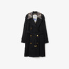BURBERRY 巴宝莉 女士卡斯尔福德版型 – 中长款格纹衣领 Trench 风衣 黑色 8113626 A1189 商品缩略图0
