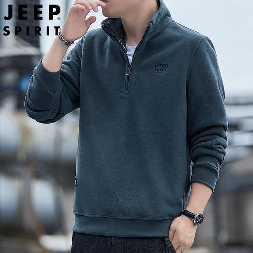 JEEP SPIRIT 秋冬款男士摇粒绒立领半拉链卫衣时尚 7281 商品图4