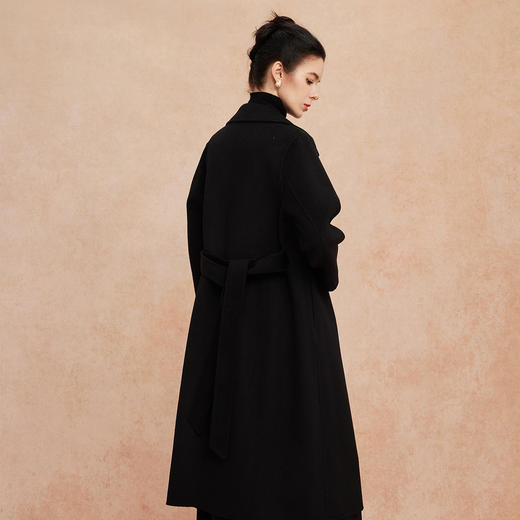QH956斯尔丽25新款经典收腰放摆显瘦气质高级感双面呢长款大衣 商品图1