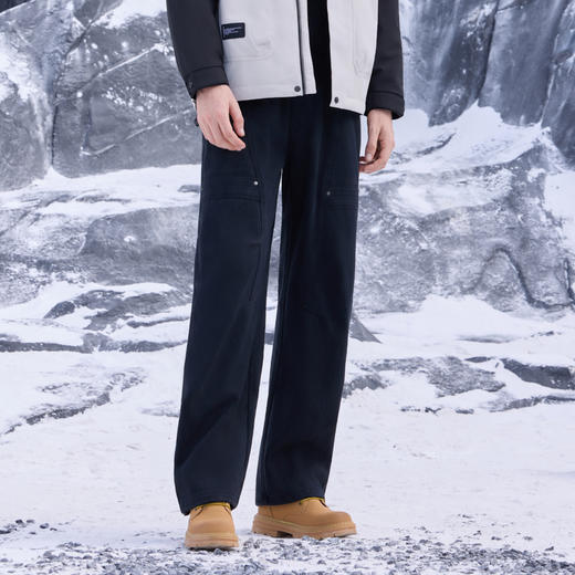 半身缘男裤 冬季舒适宽松弹力耐磨松紧腰休闲裤254201P10330145 商品图0