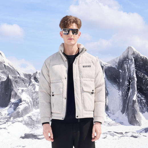 半身缘男装 冬季户外脏脏风多袋设计工装羽绒服254312P01710151 商品图0