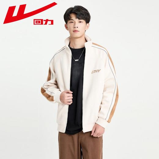 回力仿麂皮绒外套男2025春秋新款美式复古立领夹克高级感宽松外套 商品图8