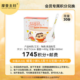 【会员积分兑换专享】蜡笔小新6.5英寸斗笠碗+勺子（拍此链接不发货）