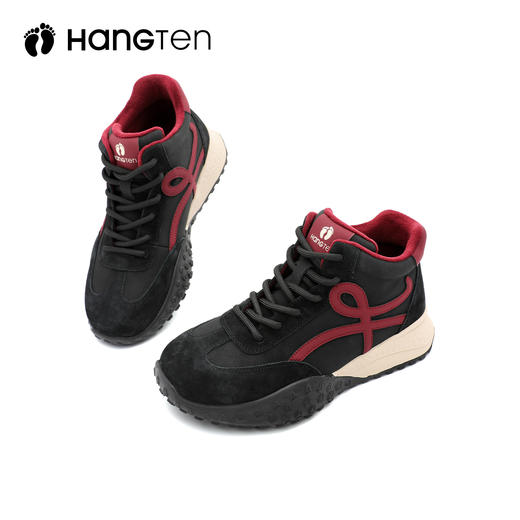 HANGTEN欢腾秋冬女鞋橡胶大底休闲保暖加绒高帮底德训鞋G5365028DD 商品图0