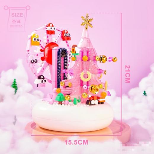 💥29.9💰清‼️原价65💰圣诞限定！【粉色灯光圣诞树摩天轮音乐盒】，♥️氛围感直接拉满！ 一份就能点亮整个房间的圣诞魔法！ 商品图7