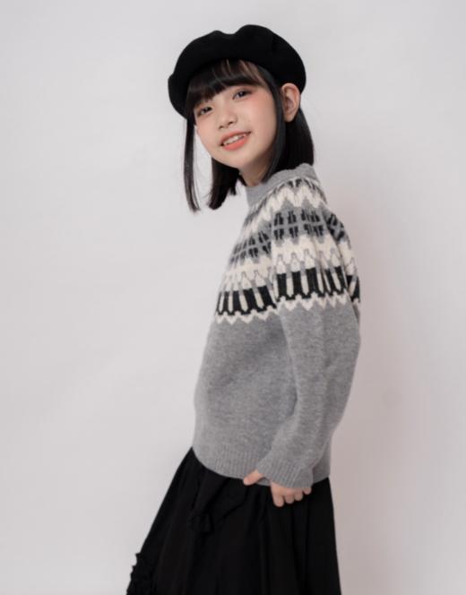 冷门显贵‼️费尔岛控必入！秋冬氛围感拉满🥳【吉米故事▪儿童灰色费尔岛针织毛衣】 ✔️ 小众不撞款||灰色费尔岛图案高级耐脏，内搭外穿都绝，从10℃穿到20℃的省钱神器 商品图1
