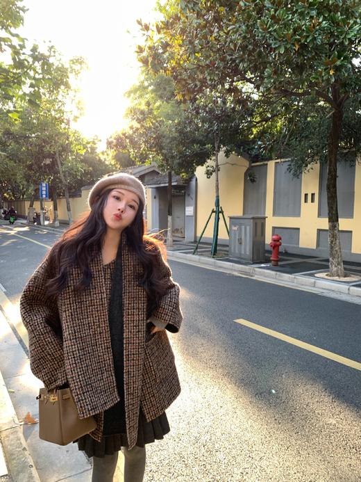 Read Nameless /贝贝羊驼羊毛彩格双面呢大衣 2025/11/27 商品图6
