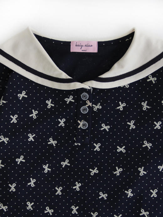 Kaiy Xiao 圣诞限定系列 复古童话海军领长袖T  一品红/圣诞夜 商品图5