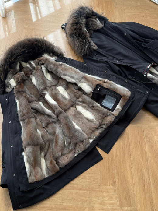 男女同款整张皮草灵貂真毛领派克服 商品图2