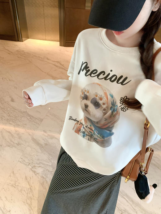 <曾小咸推荐> 现货秒杀！微信超特价！黑白条纹半裙 日常149.99 立减70 秒杀79.99！狗狗印花加绒卫衣秒杀89.99！ 商品图9